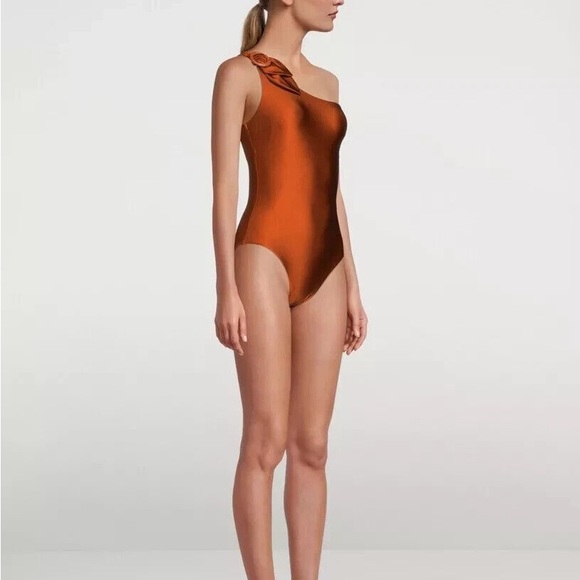 Zimmermann Brown One Piece Swimsuit High-Cut Minimalist Estelle - Picture 3 of 12